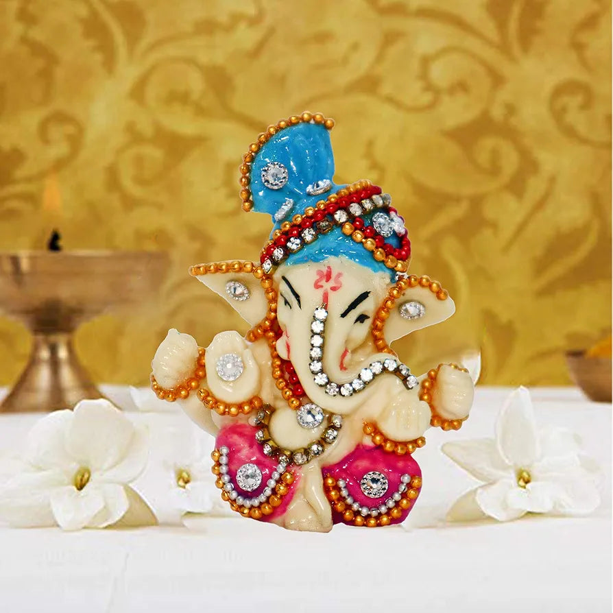 Jaipur Ace Ganesh Murti Ganesha Hand Crafted Best Car Dashboard Pagdi Ganesha