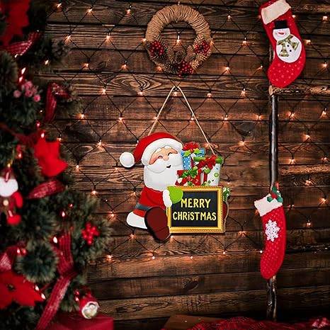 Angel Infinite Christmas Santa Claus Wooden Wall Hanging Wall Hanger For Home Decor Wall Art