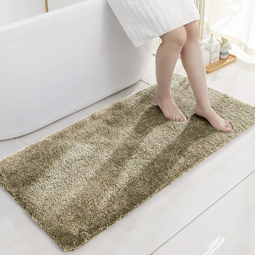Luxe Home International Microfibre Rectangular Bath Mat Super Soft Anti Skid Newman Mats For Bathroom Anti Colour Gold