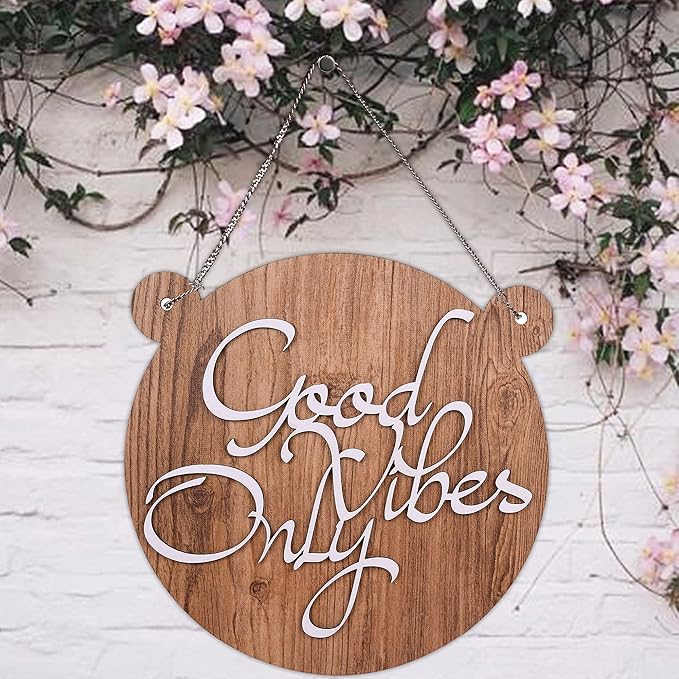 Sehaz Artworks Wooden Wall Hangings Home Décor Items Home Decoration Items GoodVibe-WHT