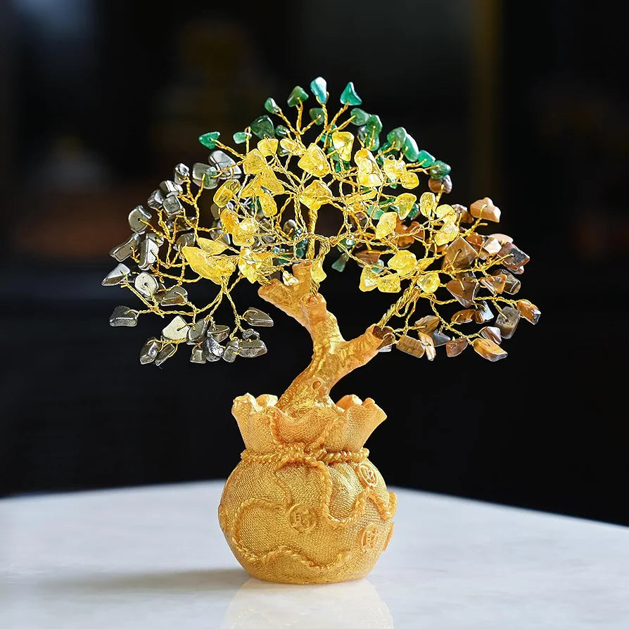 Zaicus Money Magnet Crystal Tree Feng Shui Tree with Golden Pot