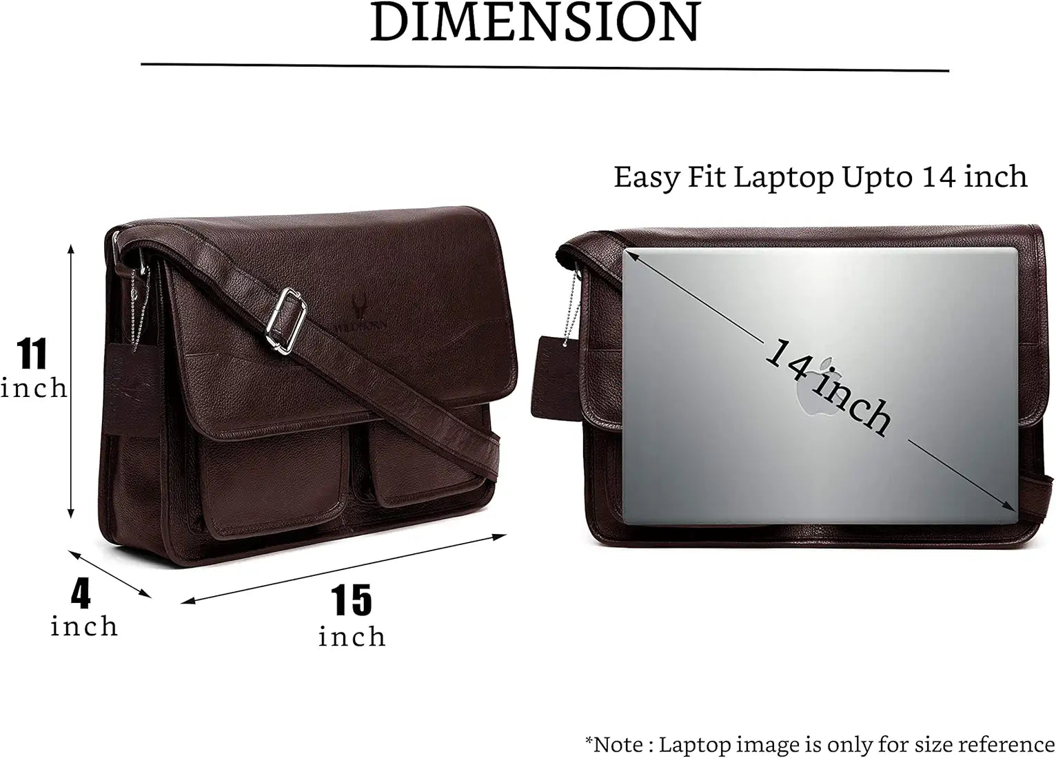 WildHorn Urban Edge100% Leather Laptop Messenger Brown Men's Bag 