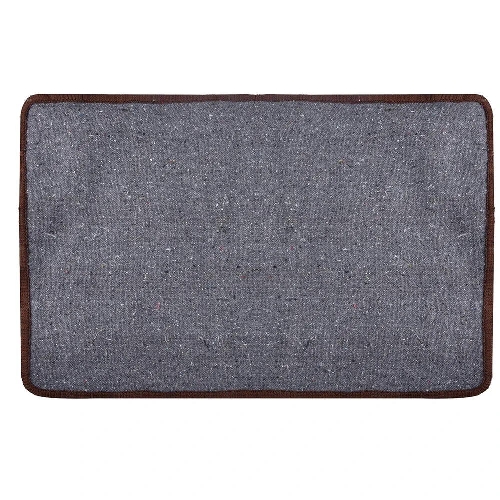 Kuber Industries Square Shape Fur Doormat Microfiber Gold & Brown