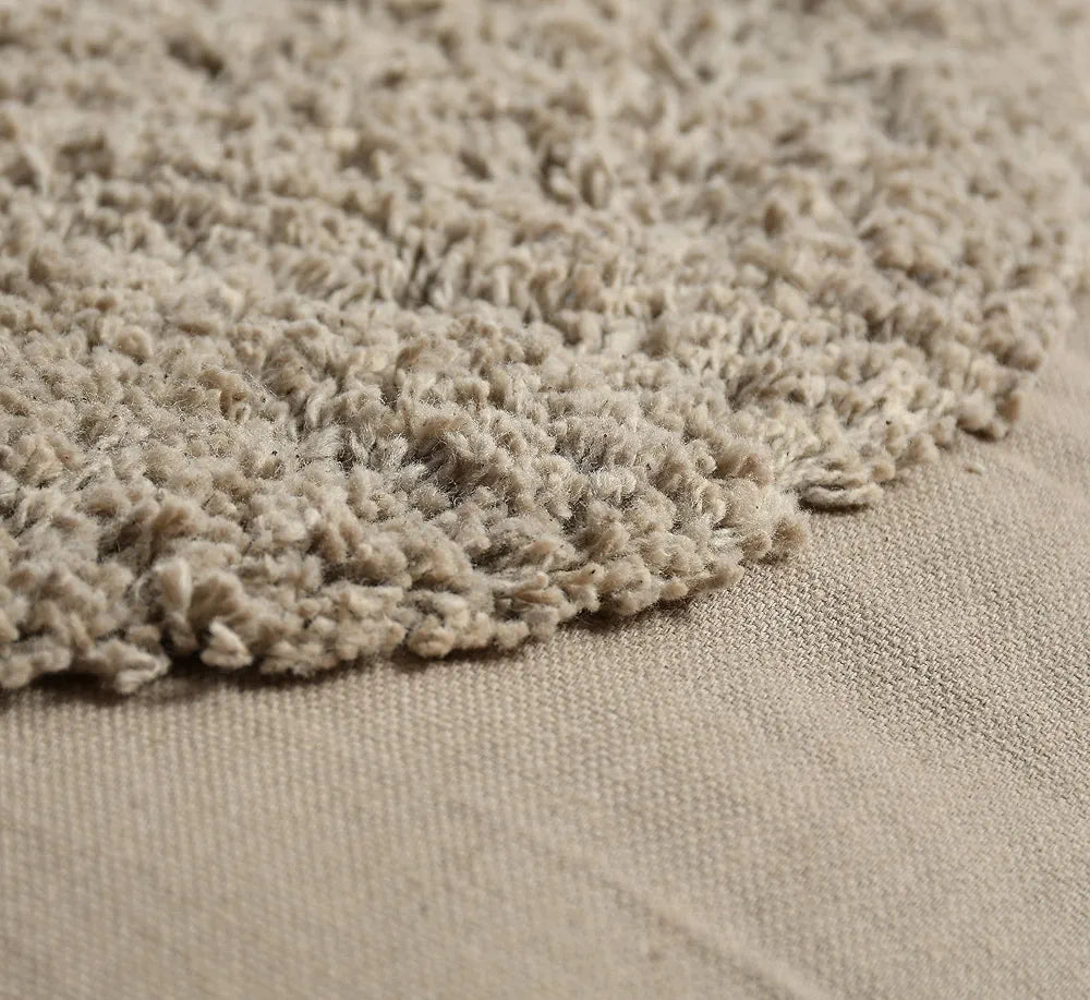 Sashaa World Cotton Cushion Cover Colour Brown Grey Tufted Decorative Pillow Case