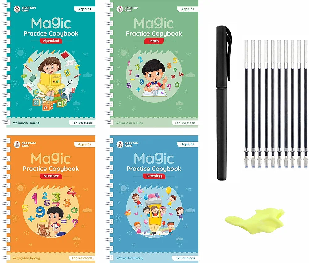 SPARTAN KIDS® Complete Magic Practice Copybook Set  - Number Tracing Book for Kids 