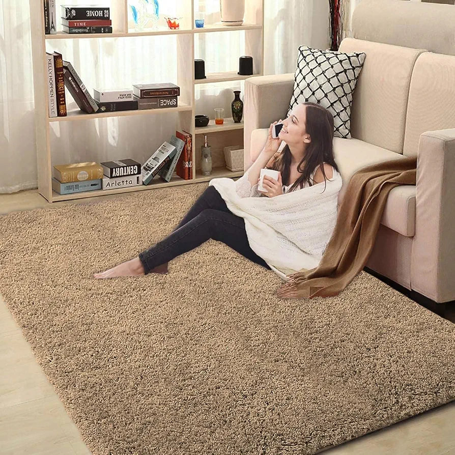 Luxe Home International Carpet Super Soft Anti Slip Vegas Rectangular Rugs 3X5 Feet Colour Gold