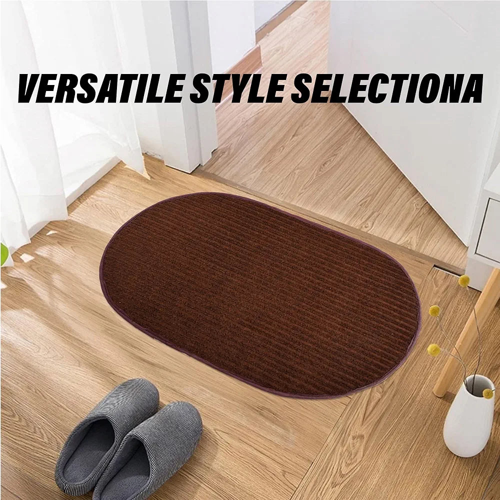 Kuber Industries Door Mat Oval Shape Door Mat Door Entrance Mat Colour Brown