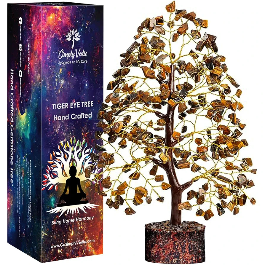 Simply Vedic Chakra Tiger Eye Crystal Tree