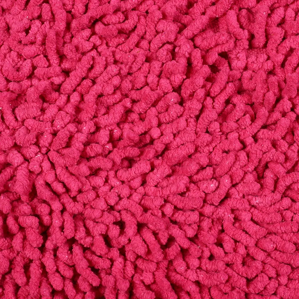 Saral Home Cotton Shaggy Anti-Skid Round Solid Bath Mat