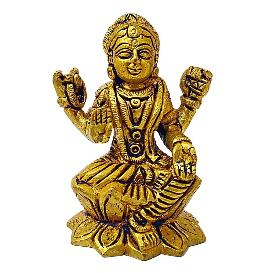 anciently Balambigai Statue Mini | Mini Balambika Idol | Balambigai Devi Statue | Bala Tripura Sundari Idol Brass 7.5CM Height Brass Gold Colour 1 Piece