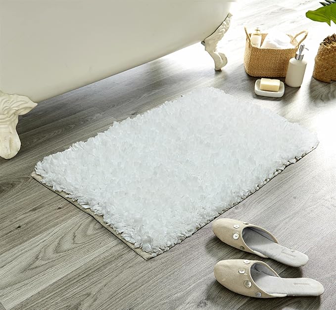 The Home Talk Luxury Shag Bath Rug Premium Carpet for Shower Vanity Bath Mats