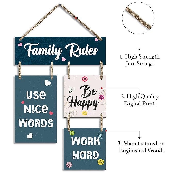 Sehaz Artworks Decorative Wall Art MDF Wooden Wall Hanger for Living Room Bedroom - 4-0020