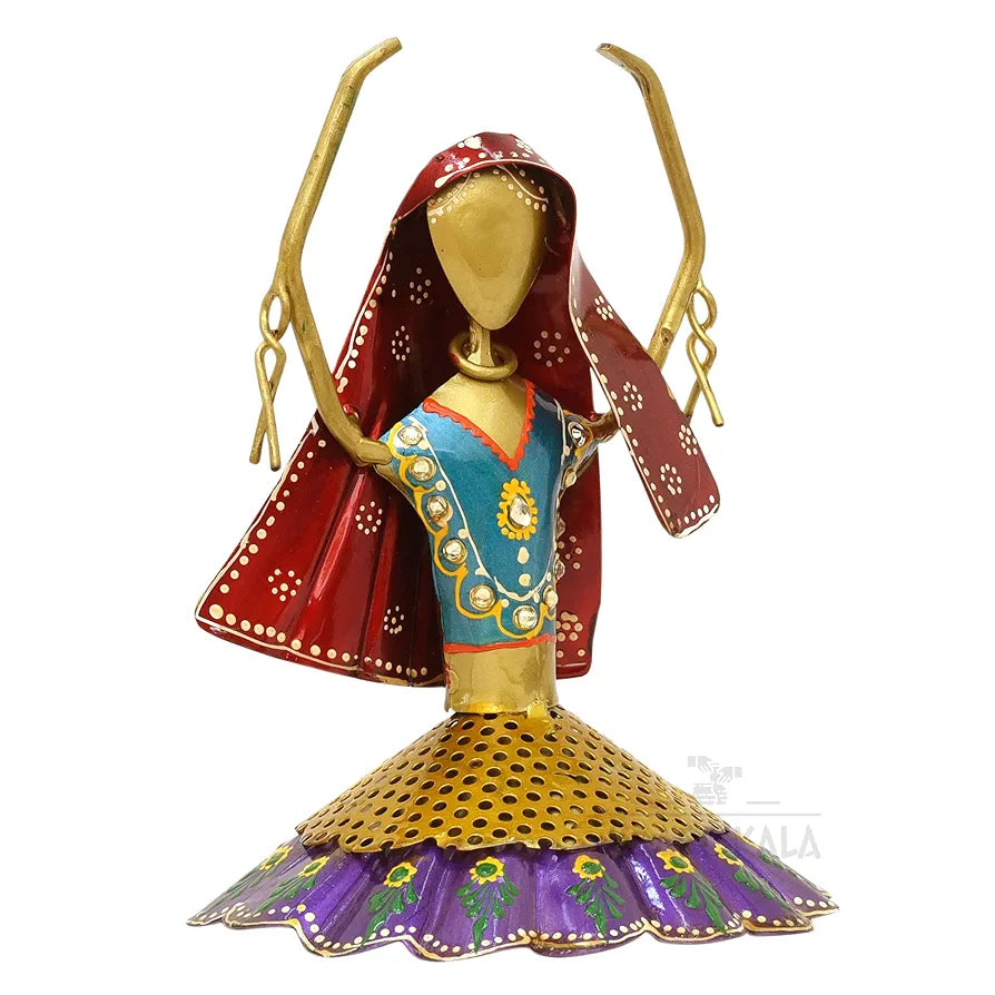 Kraftskala Set of 3 Kalbeliya Dancers Metal Decor Items