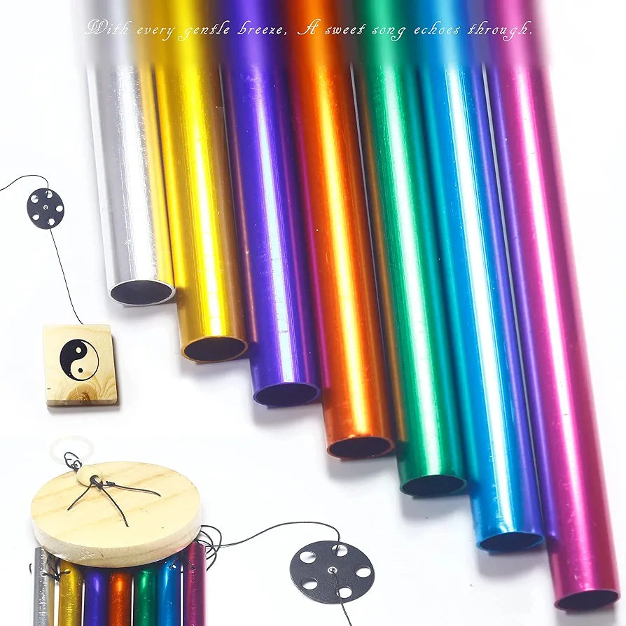 Lilone Brass 7 Color Pipes Wind Chimes Multicolour 24 Inch Long