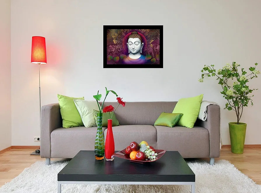 Lifehaxtore Positive Aura Buddha Art Framed Painting