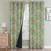 Cloth Fusion Blackout Printed Premium Door Curtains 7 Feet Long Set of 2 Green Coral Colour