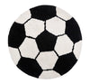 The Home Talk Kids Bath mat Floor Rug Football Design Cotton Round Anti-Skid Backing White & Black