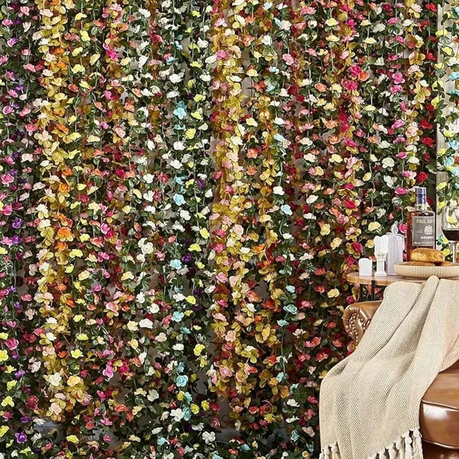 Artificial Flower Vine Garland Creeper 69 Small Rose  Garland for Decoration Pack of 2