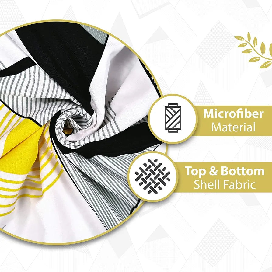 Divine Casa 120 GSM Microfiber Single Dohar Soft & Lightweight Throw Blanket Geometric Triangles Pattern Colour Black & White