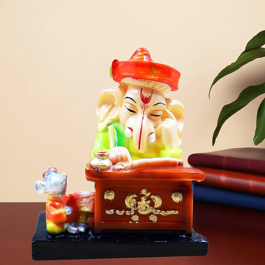 Jaipur Ace Lord Ganesh Ji Reading Ramayan Beautiful Vinayak Ji Munshi Statue