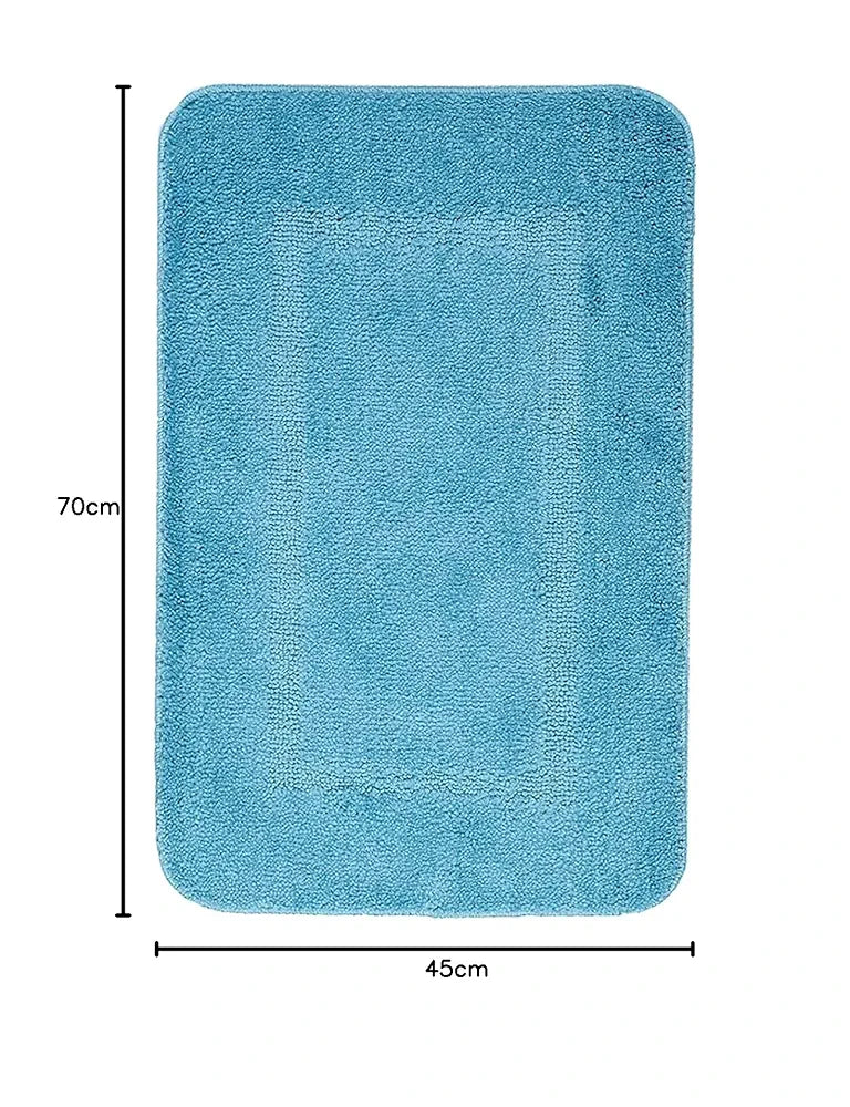 Saral Home Easy Living Microfiber Rectangular Anti Slip Bathmats Colour Turquoise