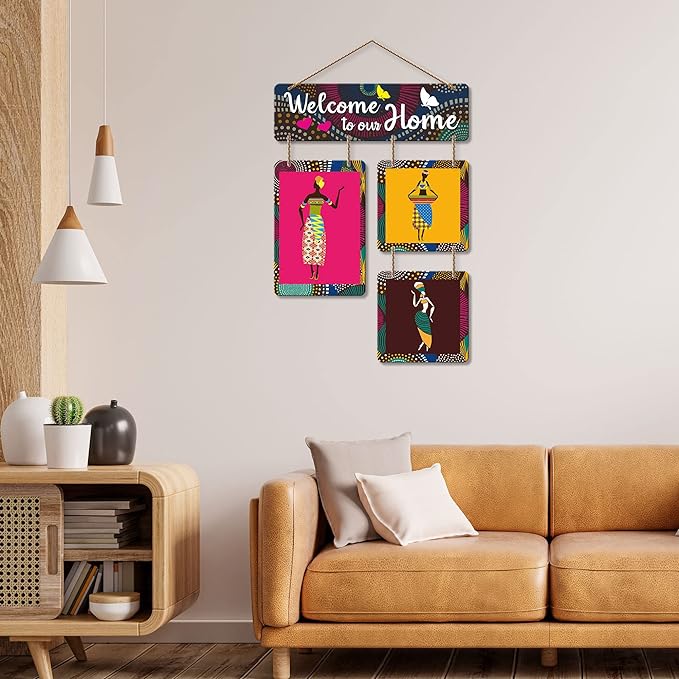 Art Vibes Welcome to Our Home Decorative Wall Art Mdf Wooden Hanging for Living Room