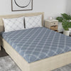 Huesland by Ahmedabad Cotton 186 TC Bedsheet for King Size Bed with 2 Pillow Covers | Grey & White
