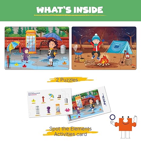The Puzzl Co - Set of 2 Seasons Jigsaw Puzzles Educational Toy for Kids, for Boys & Girls