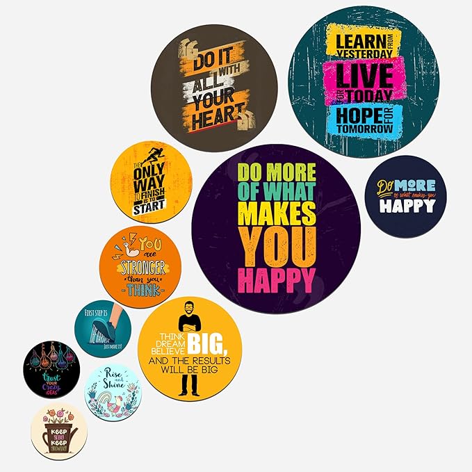 Artvibes Designer Wooden Wall Hanger for Home Decoration | Wood Decorative Items | Pack of 11 Pieces