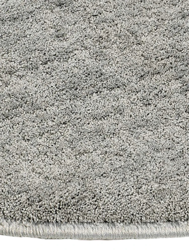 Saral Home Neo Shaggy Yarn Anti-Skid Round Mats Colour Grey