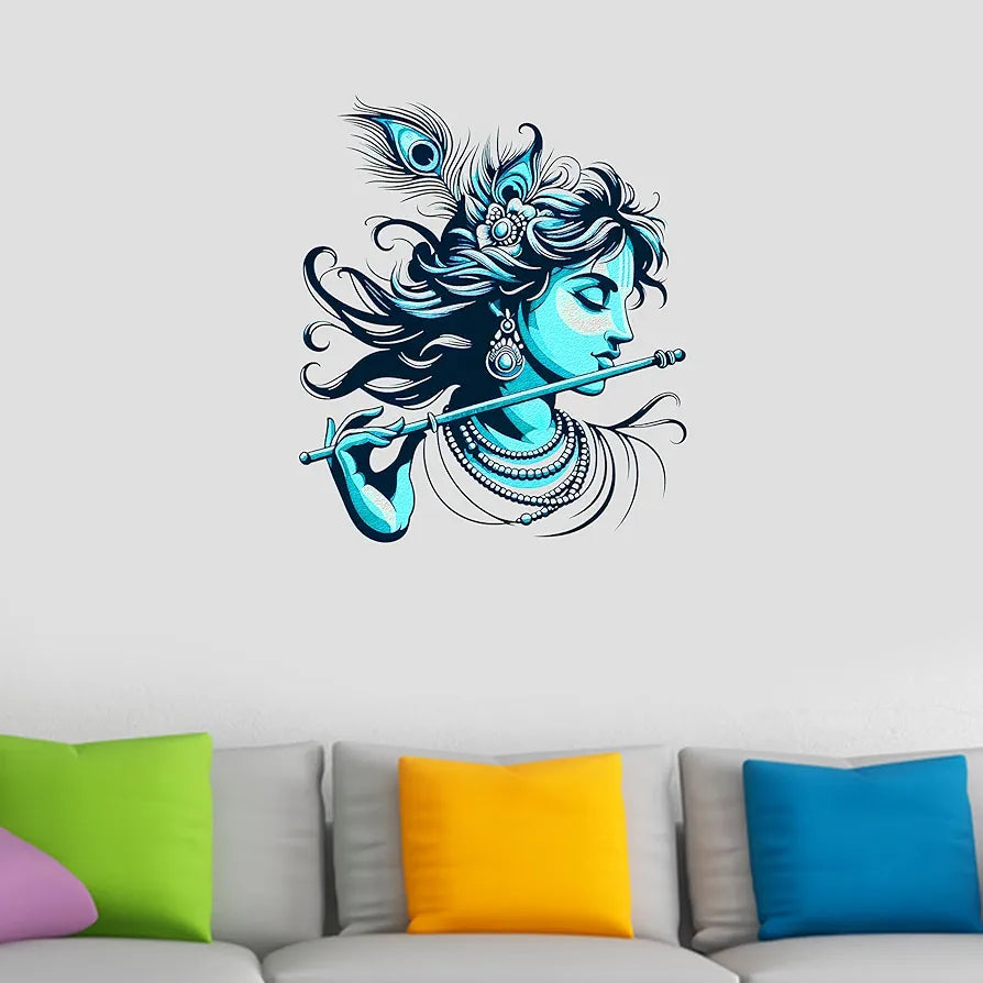 Rng Graphics Pvc Vinyl Self Adhesive Little Krishna Wall Sticker Multicolor 50 Cm X 43cm DW-130L