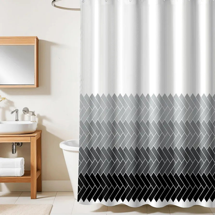 Homethreads Embrace Luxury with Our 6-Feet Long Premium Polyester Shower Curtain with 12 Hooks for a Lavish Bathroom Gray Colour