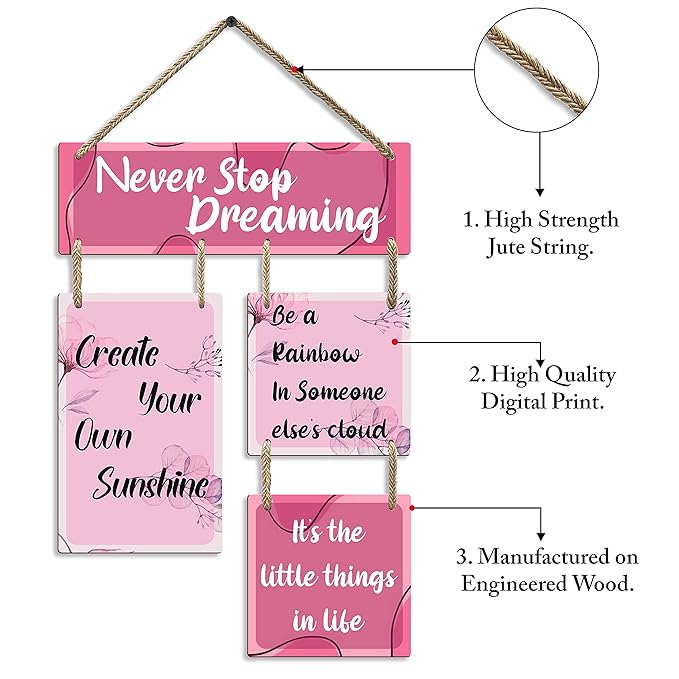 Sehaz Artworks Decorative Wall Art MDF Wooden Wall Hanger for Bedroom Living Room - 4-0027