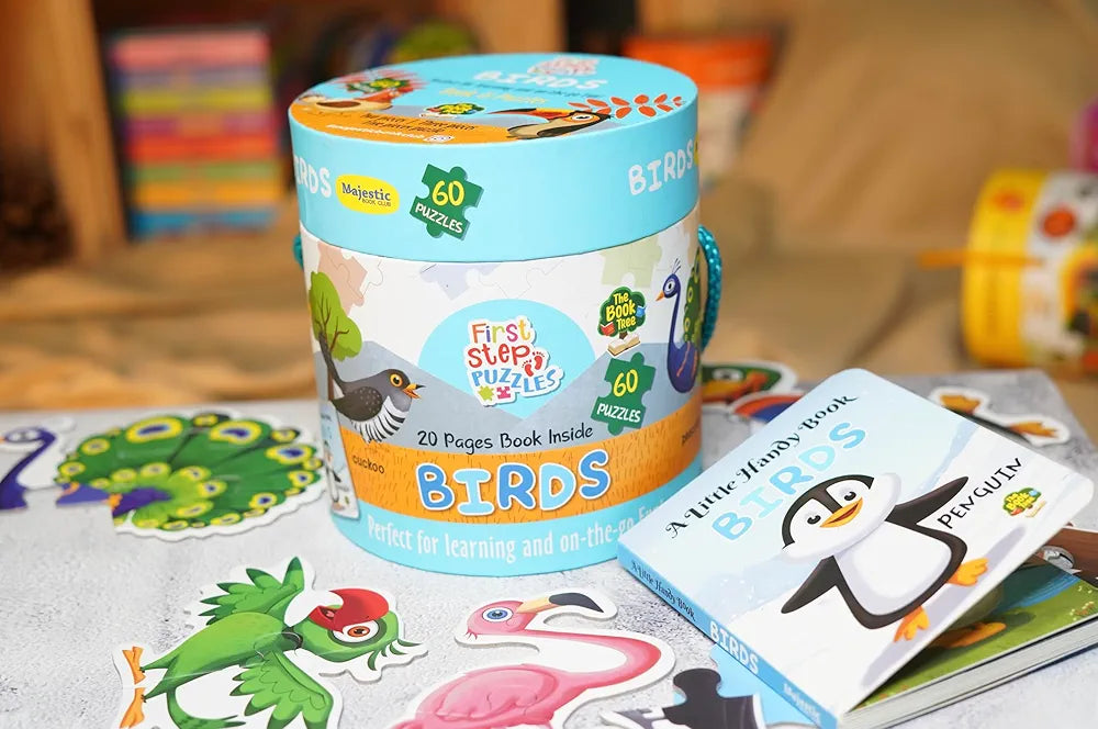 The Book Tree Birds Puzzle Box for Kids I Educational Toy for Kids Age 2+ I 60 Jigsaw Puzzle Pieces and 1 Story Book for Early Learning I A for Children by Majestic Book Club
