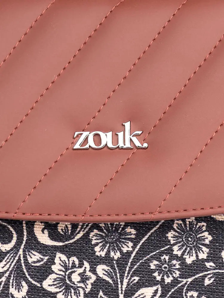 Zouk Vegan Leather & Jute Flap Closure Beyond Basic Sling Bag For Women's Girls
