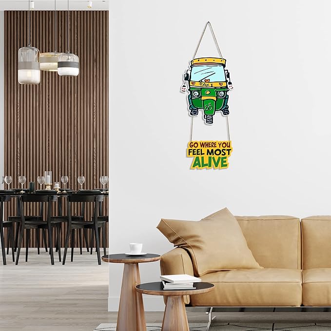 Artvibes Auto Printed Wooden Wall Hanging With Quotes for Home Decor | Modern Decoration | Artworks Wall Hangings