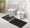 Sashaa World Cotton Tufted V Striped Colour Dk Grey Bathmat And Contour Set Bathmat
