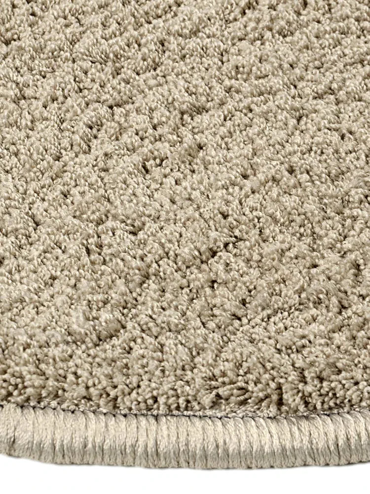Saral Home Neo Shaggy Yarn Anti-Skid Round Mats Colour Beige