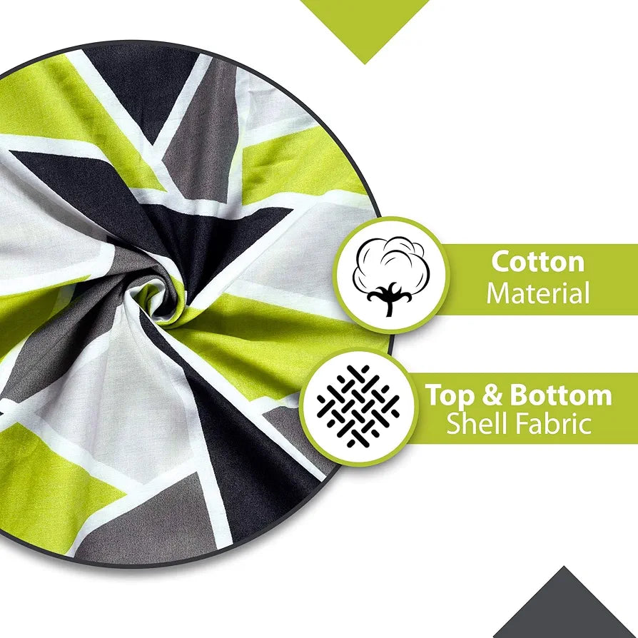 Divine Casa 100% Cotton Double Bed AC Dohar Blanket Ultra Soft 3 Layer Lightweight Comforter TC - 144 Colour Jolly Green