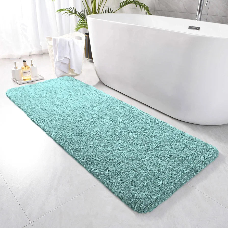 Luxe Home International Microfibre Luxe Home Runner Super Soft Anti Skid Newman Rug For Bedroom Colour Aqua