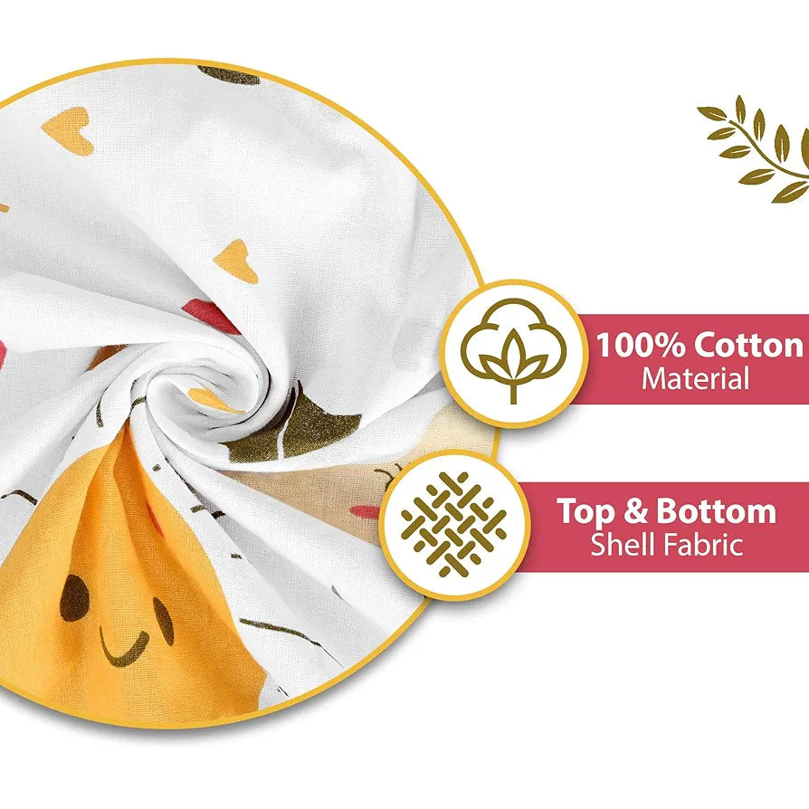 Divine Casa Pure Cotton Printed Single Dohar 120 GSM | Soft & Lightweight Throw Blanket Colour Marlin White