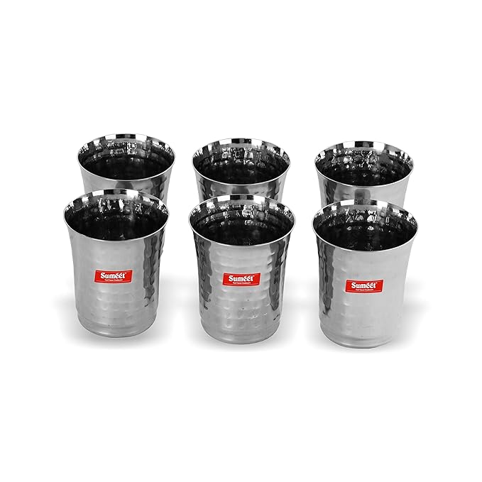 Sumeet Stainless Steel Glass 6 Pieces 300 ml