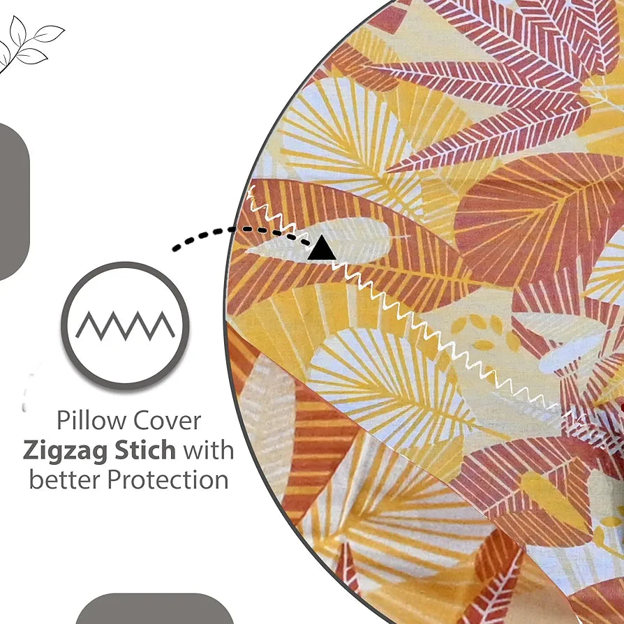 Divine Casa 144 TC 100% Pure Cotton Double Bedsheet with 2 Pillow Covers Floral Paisley Colour Mustard Orange