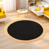 Kuber Industries 4x4 Feet Round Jute Rug & Carpet for Home Bedroom Beige & Black