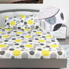 Divine Casa 144 TC Polka Print Yellow Skin Friendly 100% Cotton Elastic Fitted Bedsheets King Size Colour Quarry