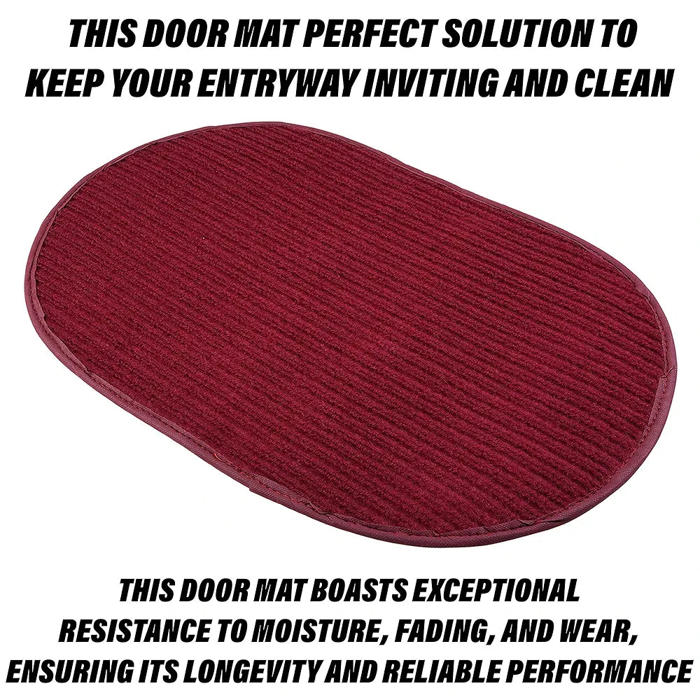 Kuber Industries Door Mat Oval Shape Door Mat Door Entrance Mat Colour Maroon