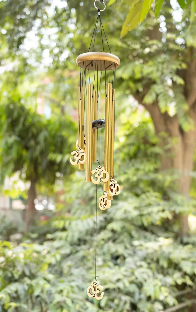 Wind Chimes for Balcony Stylish Hanging Bells Om 5-Pipe Wind Chime -012