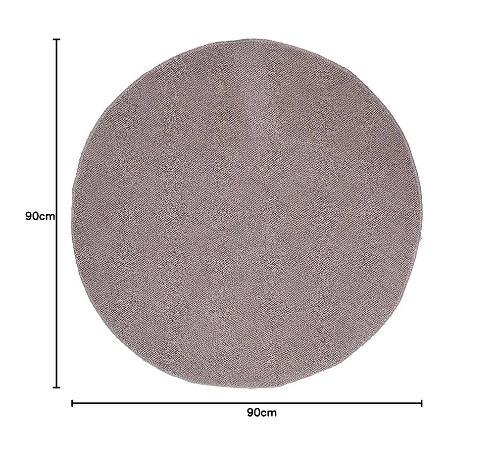 Saral Home Easy Living Home Beige Polypropylene Anti Skid Round Bathmat