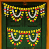 Handcrafted Multicolor Decorative Bandanwar with Marigold Flowers Jasmine Fold Leaves & Bells 40x12 Inches