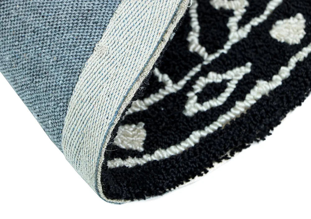 The Home Talk Tufted Round Wool Carpet Area Rugs for Living Room Bed Room